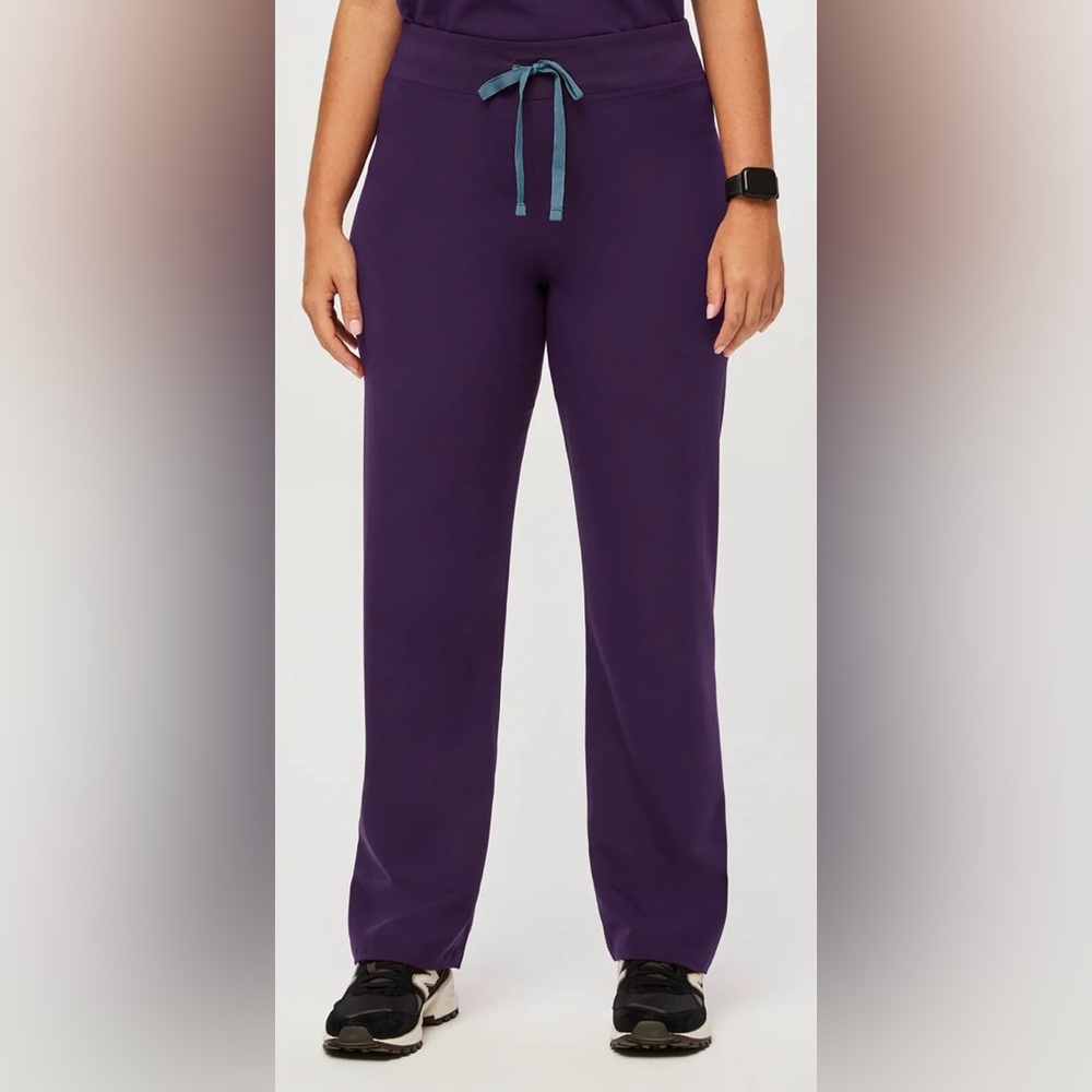 Figs High Waisted Livingston Pants in Purple Jam